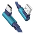 Kép 2/2 - ML0800P USB - Type C kábel, szövet borítással, pipa dugóval, kék, 1m