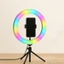 Kép 2/3 - RGB Selfie LED lámpa telefontartóval, állványra rögzíthető, 30cm
