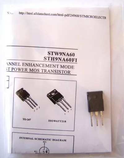 TRANZISZTOR, STW9NA60 1DB/CS