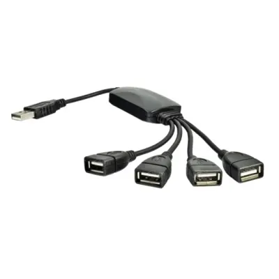 URZ0503 4 Portos USB HUB, fekete, USB2.0