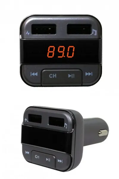 TRANS018 FM Transmitter/USB töltő, USB/MicroSD/Bluetooth, BT10