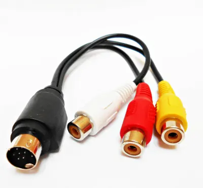 KPO2796M Mini DIN (9pin) - 3 RCA aljzat átalakító, 20cm