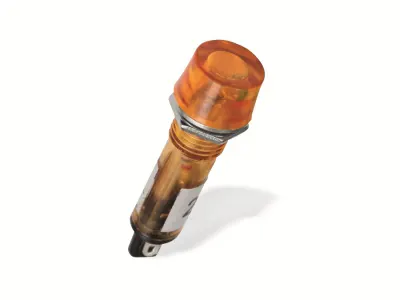PRK1003 Beépíthető visszajelző, 12mm 230V AC, narancs