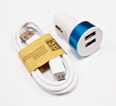 KM0018A Szivargyújtó töltő DUAL USB 2,1A+1A micro USB kábellel