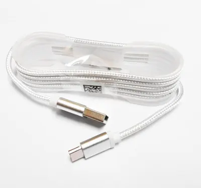 GSM1000A USB - Type C USB kábel szövet borítással, fém csatlakozóval, fehér 1,5m