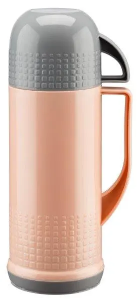 KT005B Termosz, műanyag és üveg, rózsaszín, 0,68L