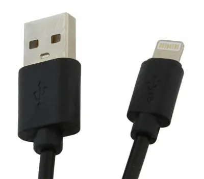 GSM0477 USB kábel iPhone/iPad-hez, lightning kábel, fekete, 1m