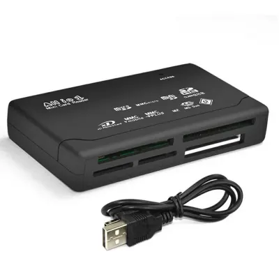 KOM0776A All in One kártyaolvasó, fekete színű USB2.0