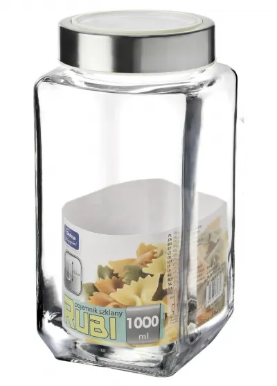KE113B  Konyhai üveg tárolóedény, 1000ml (Ruby)