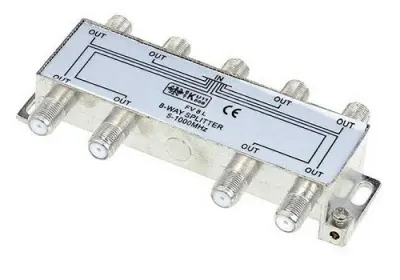 ZLA0640A Koax kábel elosztó, splitter, F csatlakozós, 8 kimenet, 5-1000MHz