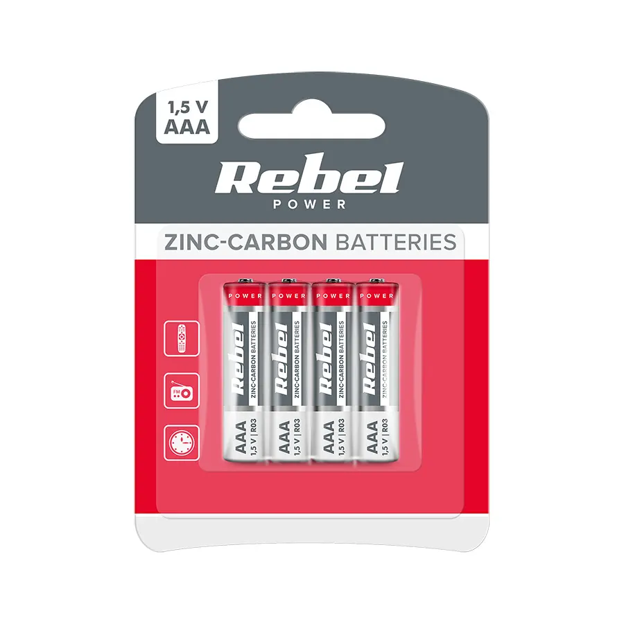 BAT0080B Elem REBEL GREENCELL AAA R03 4db/bliszter
