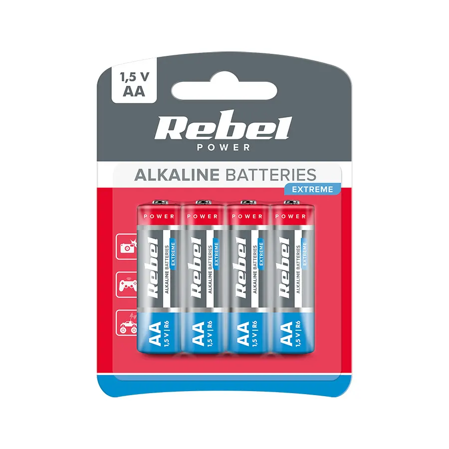 BAT0097B Alkáli elem REBEL EXTREME AA LR06 4db/bl