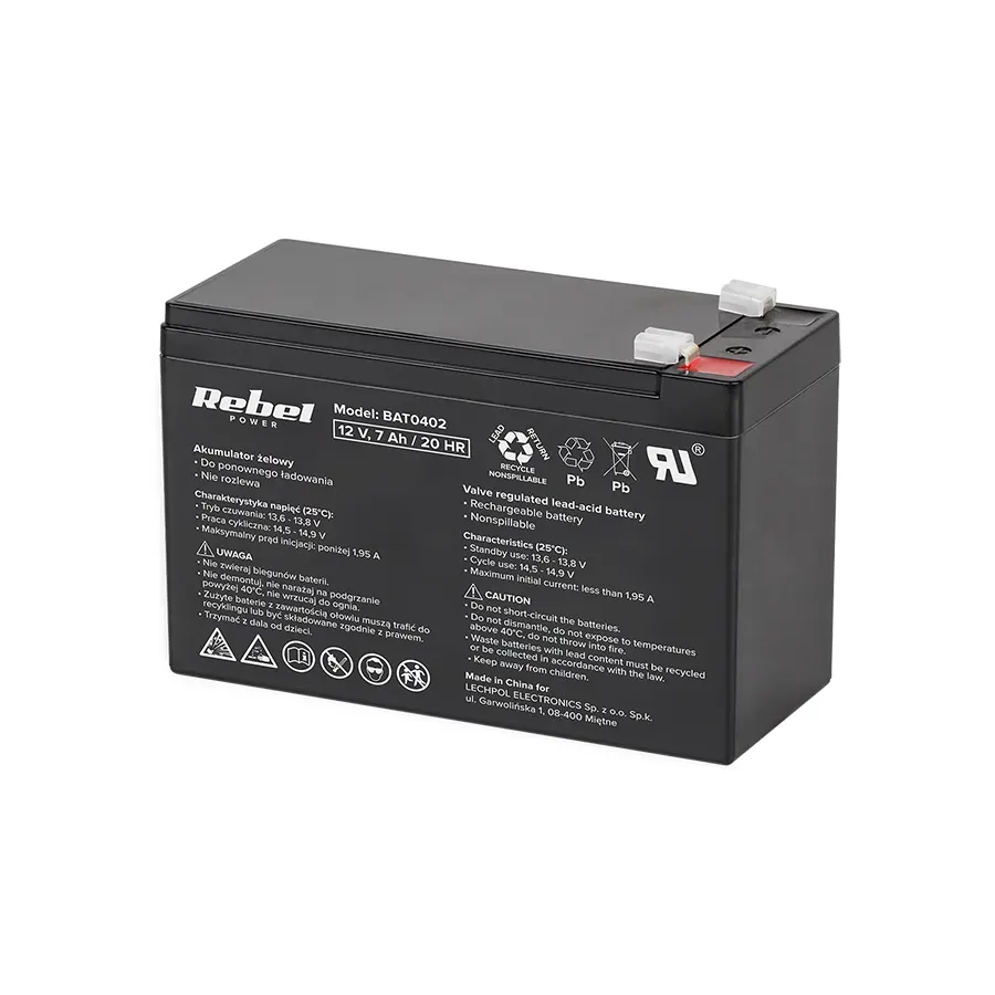 BAT0402 Zselés akkumulátor 12V 7Ah REBEL