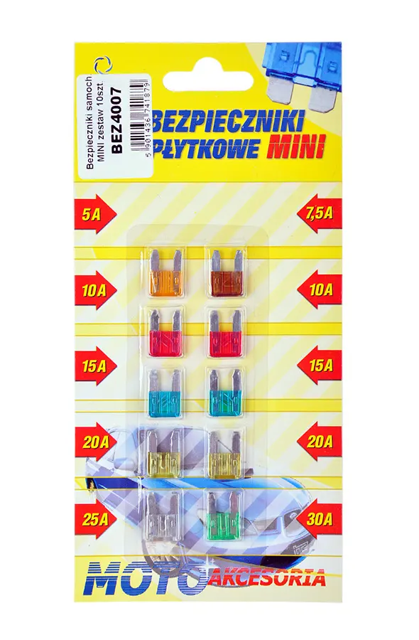 BEZ4007 Autós biztosíték MINI készlet 10db