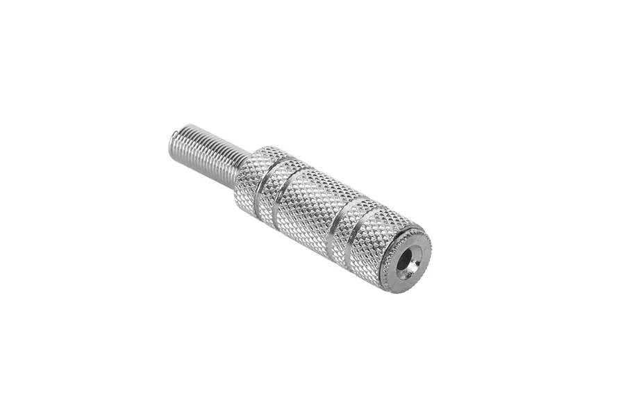 GNI0006S Forrasztható 2,5mm sztereó jack aljzat vezetékre, fém