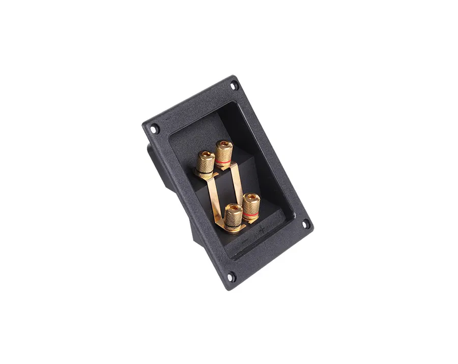 GNI0242 Beépíthető hangfal aljzat, banán csatlakozóval, 4 pólusú, Bi-Amp