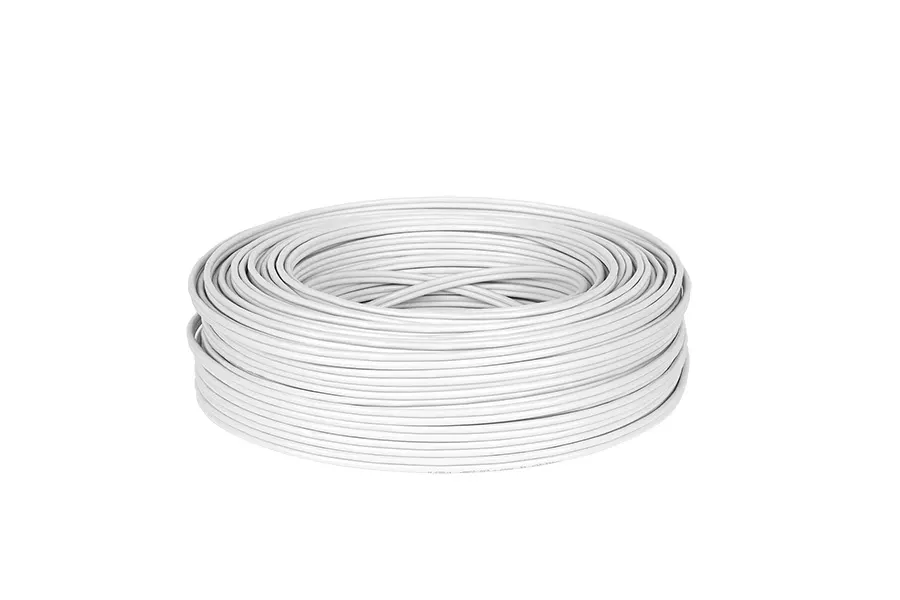 KAB0027 Koax kábel RG-59 5,7mm, fehér, RÉZ, 2x0,35mm2 tápkábellel, ár/m