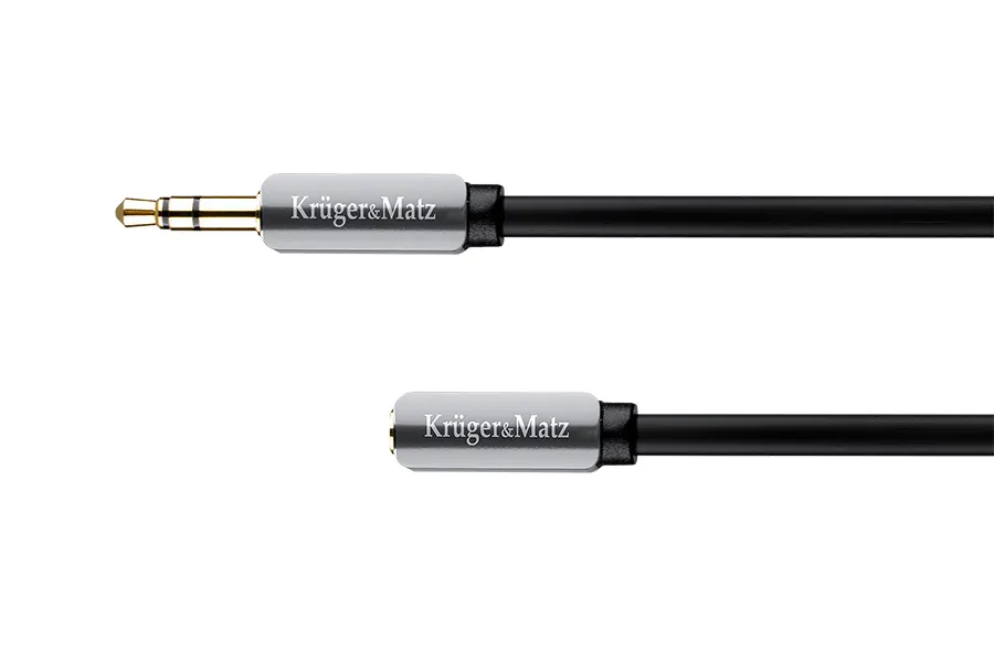 KM0317 Krüger&Matz 3,5mm jack dugó - aljzat (hosszabbító) kábel 3m
