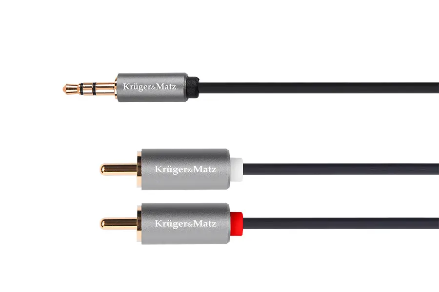 KM1215 Krüger&Matz 3,5mm sztereó jack - 2RCA kábel, 10m