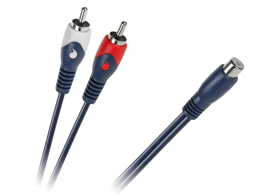 KPO2616 RCA elosztó kábel, 1RCA aljzat - 2RCA dugó, 20cm