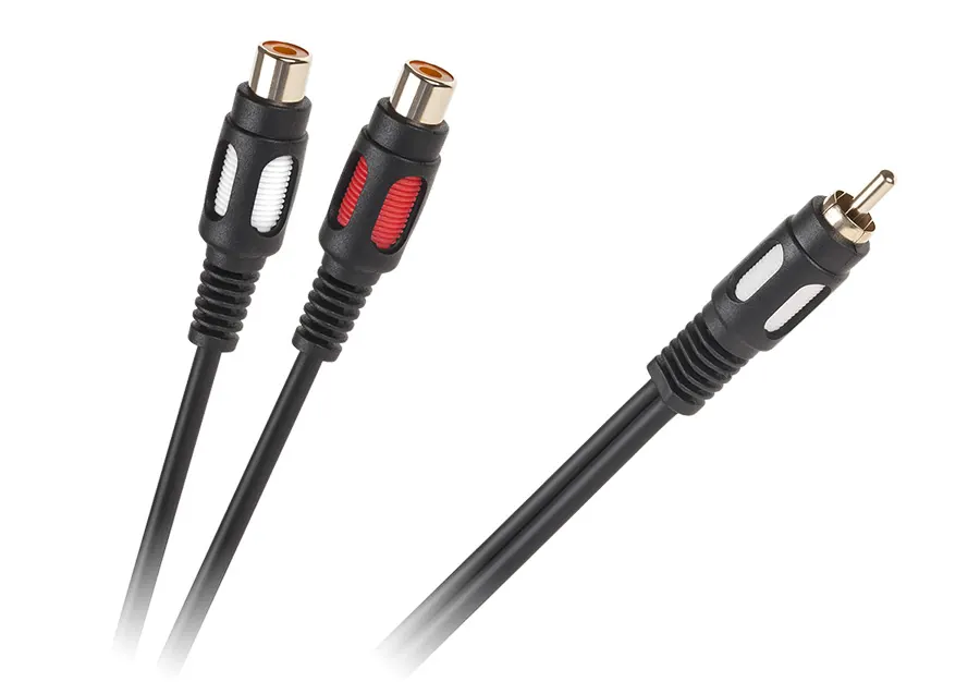 KPO3870 RCA elosztó kábel, 1RCA dugó - 2RCA aljzat, 25 cm