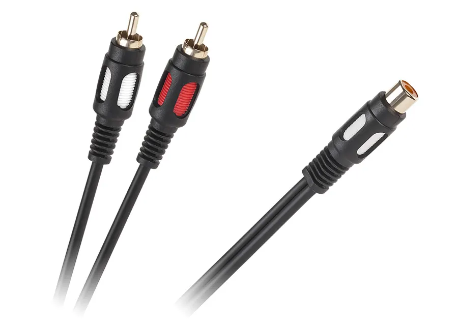 KPO3871 RCA elosztó kábel, 1RCA aljzat - 2RCA dugó, 25 cm