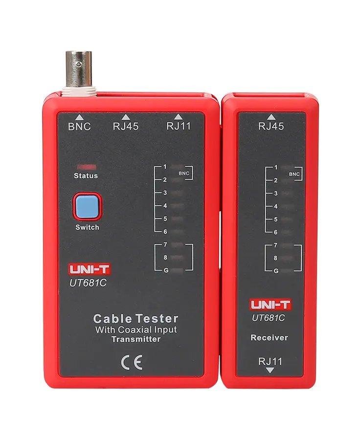 MIE0345 Kábelteszter, RJ45, RJ11 (telefon) és BNC kábelhez