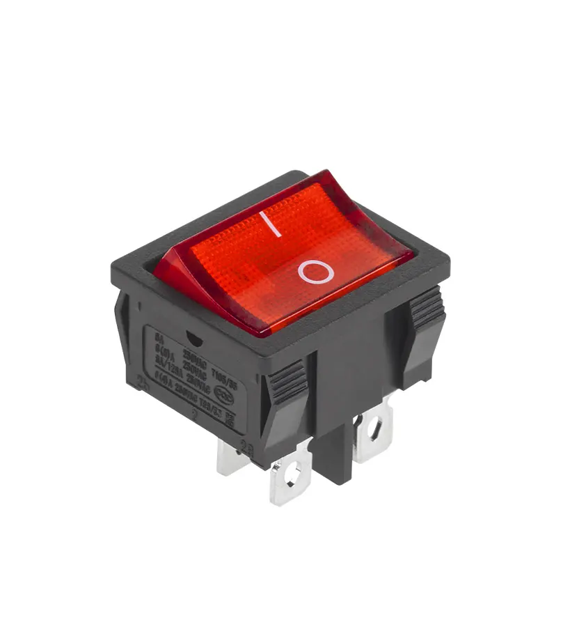 PRK0126 Billenőkapcsoló kétállású ON-OFF, piros 250V 6A 4pin