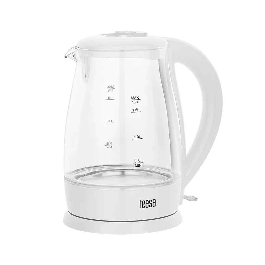 TSA1511W Elektromos vízforraló, üveg, fehér színű 1,7L 2200W