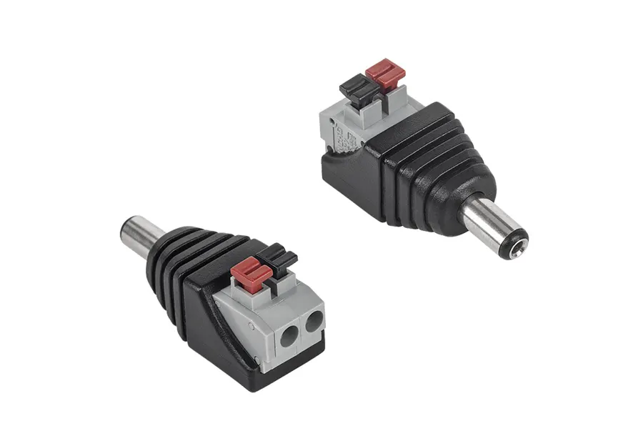 WTY0637 Szerelhető DC dugó kábelre, műanyag, gyorscsatlakozós 5,5x2,1mm