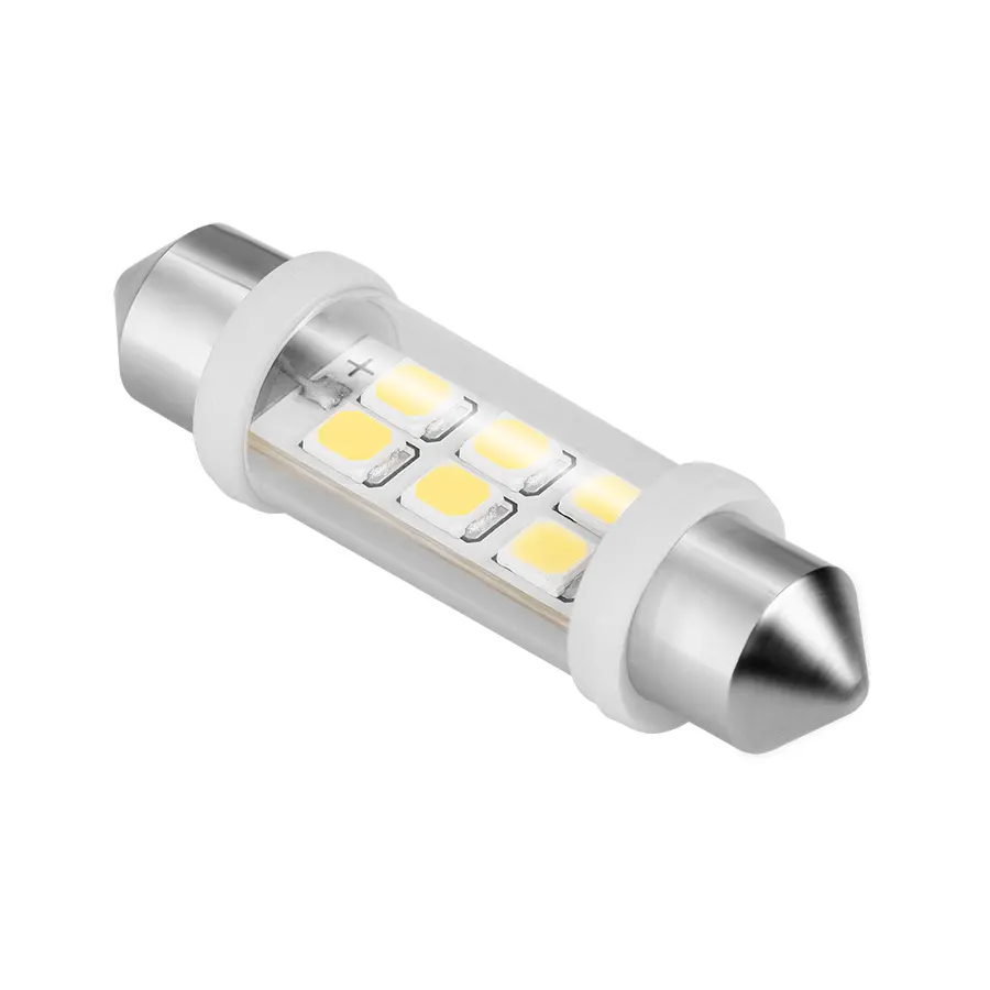ZAR0076-2 Autós LED izzó 12V 6xSMD LED fehér színű, 40mm (sofita)