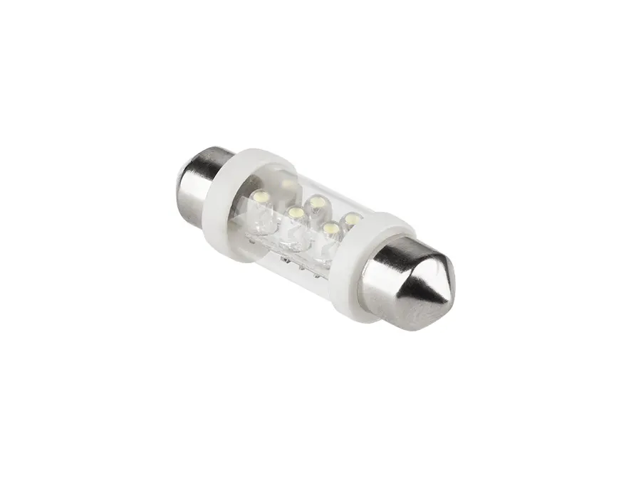 ZAR0076 Autós LED izzó 12V 6LED fehér színű, 36mm (sofita)