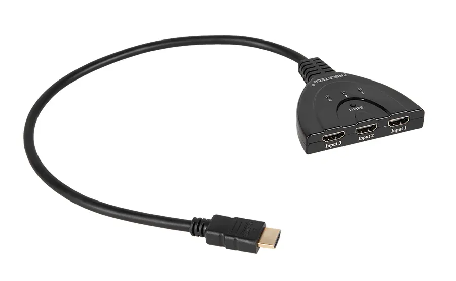 ZLA0310 HDMI közösítő, 3 bemenet - 1 kimenet, kapcsolható