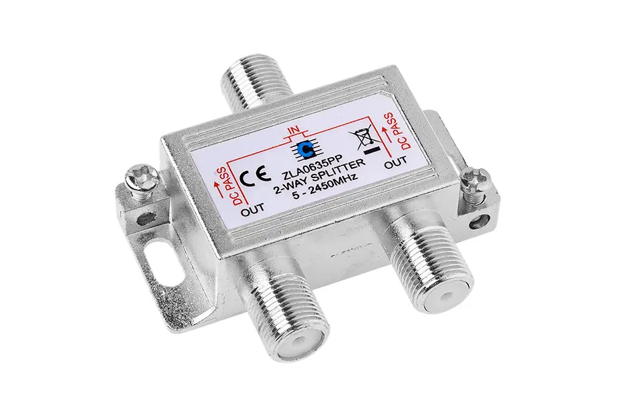 ZLA0635PP Koax kábel elosztó, splitter, F csatlakozós, 2 kimenet, 5-2450MHz