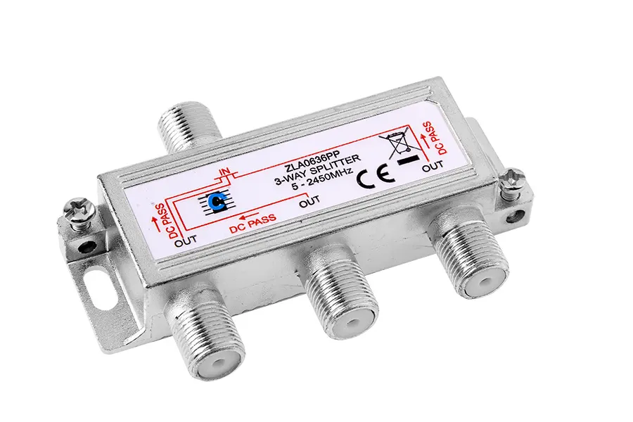 ZLA0636PP Koax kábel elosztó, splitter, F csatlakozós, 3 kimenet, 5-2450MHz