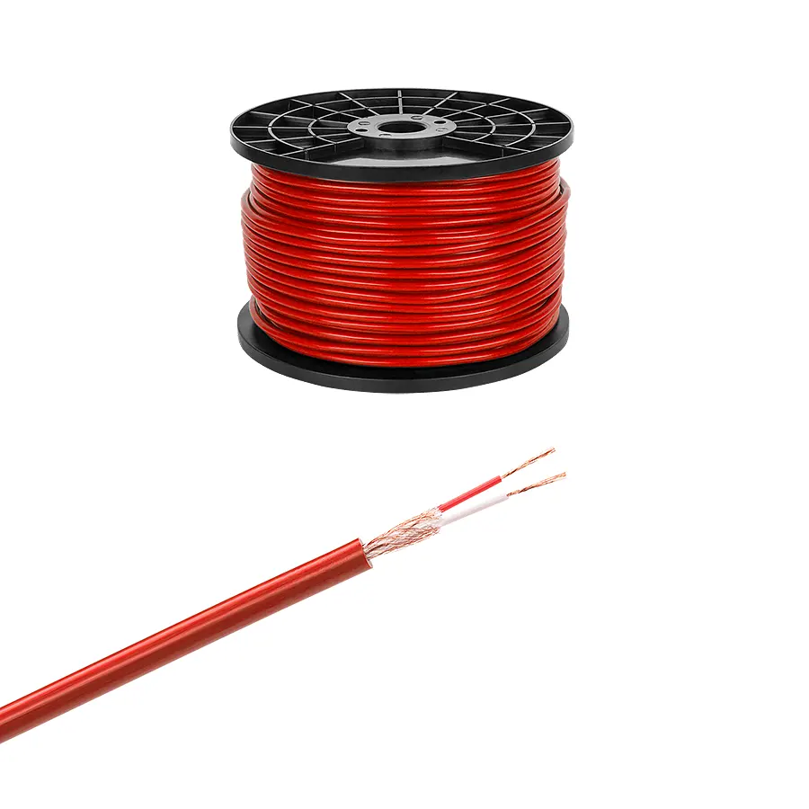 KAB0605B Sztereó mikrofonkábel, piros, 2 eres árnyékolt, 6mm, 100m/tekercs