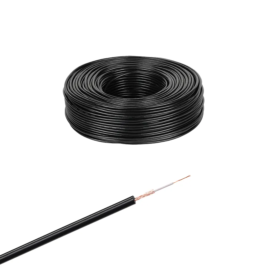 KAB0611 Mono mikrofonkábel, fekete, 1 eres árnyékolt, 4mm, 100m/tekercs
