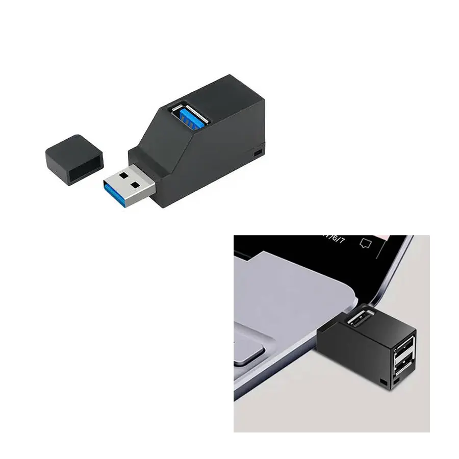 KOM0752B 3 portos USB 3.0 HUB, fekete színű