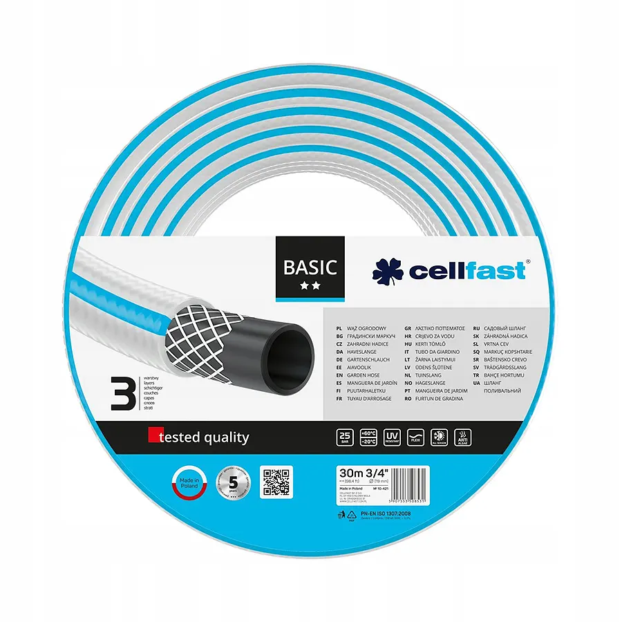 KRT0015F Kerti tömlő, 3/4coll 30m, Cellfast Basic