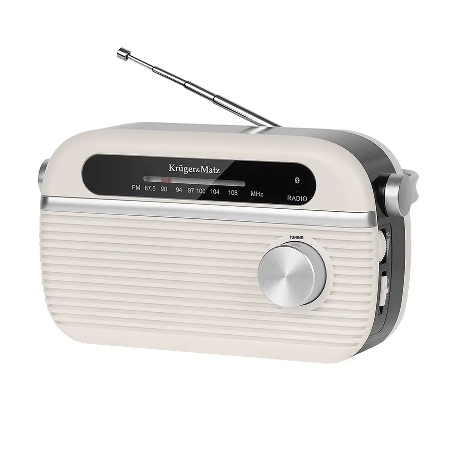 Krüger&Matz hordozható analóg FM rádió, bluetooth funkcióval