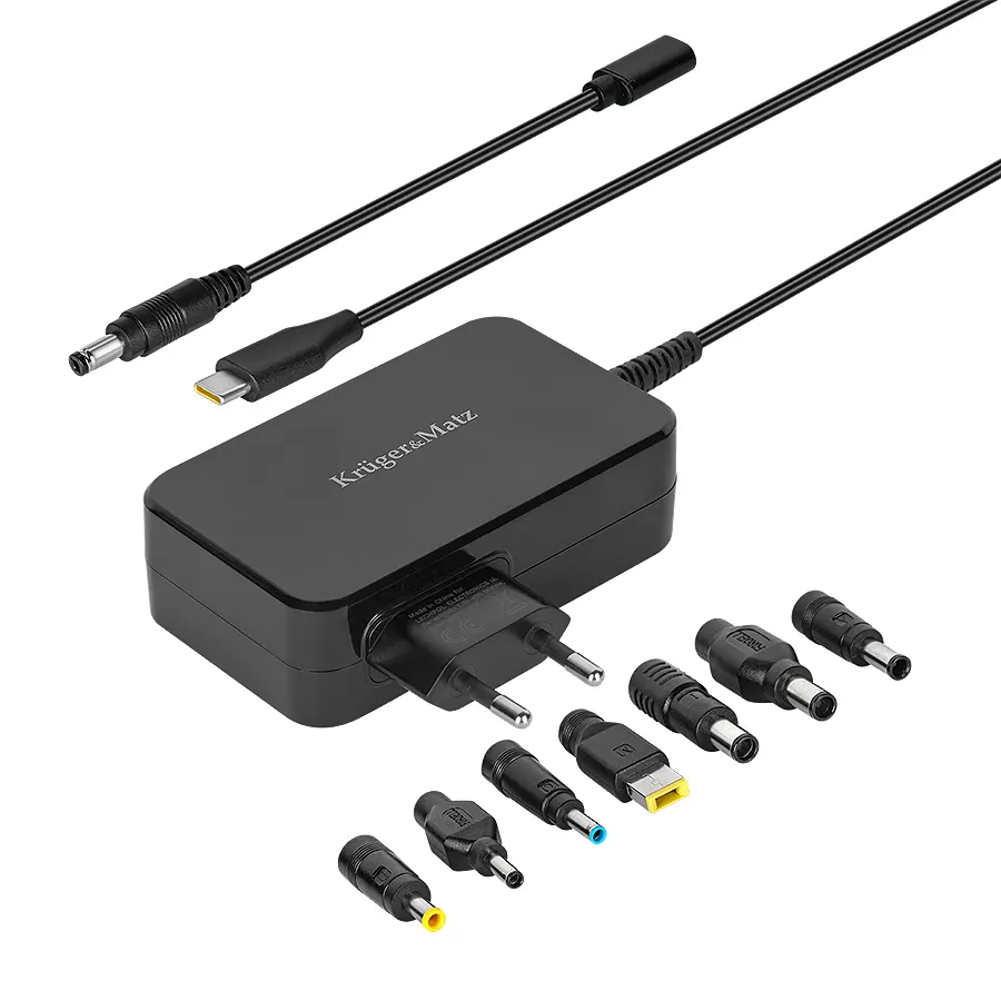 Krüger&Matz Univerzális hálózati tápegység Power Delivery funkcióval, 7 csatlakozóval, 90W