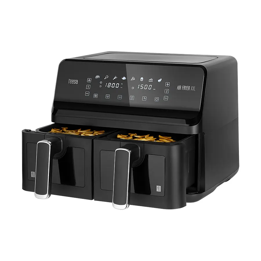 Olaj nélküli fritőz, fekete színű, digitális, 8L 2700W Teesa Airfryer XXL