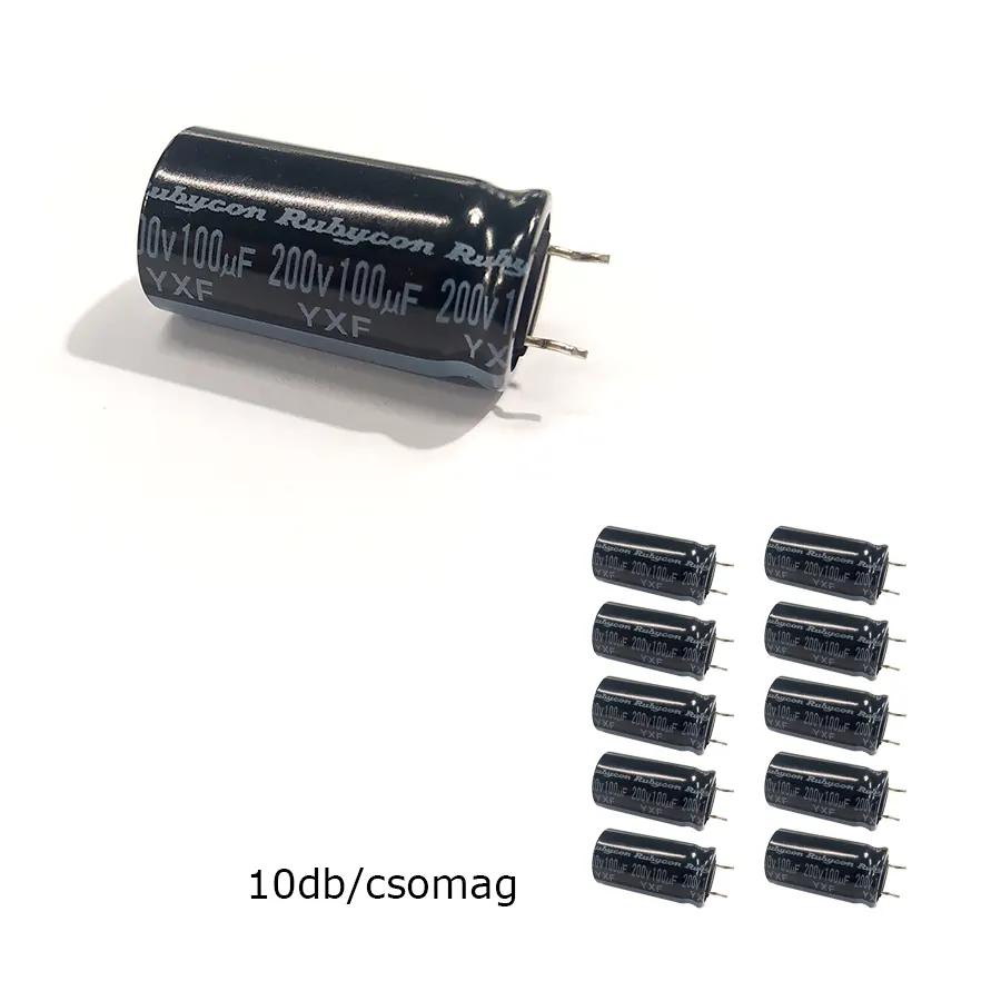 SK100-200-105A Elektrolit kondenzátor, 100µF/200V 105°C, Ø16x31mm, 10db/csomag