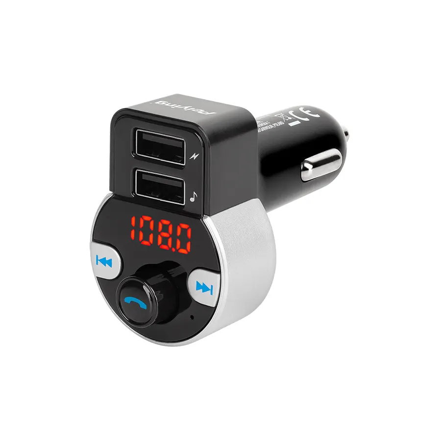 URZ0481 FM Transmitter és USB töltő Bluetooth kihangosítással, Peiying