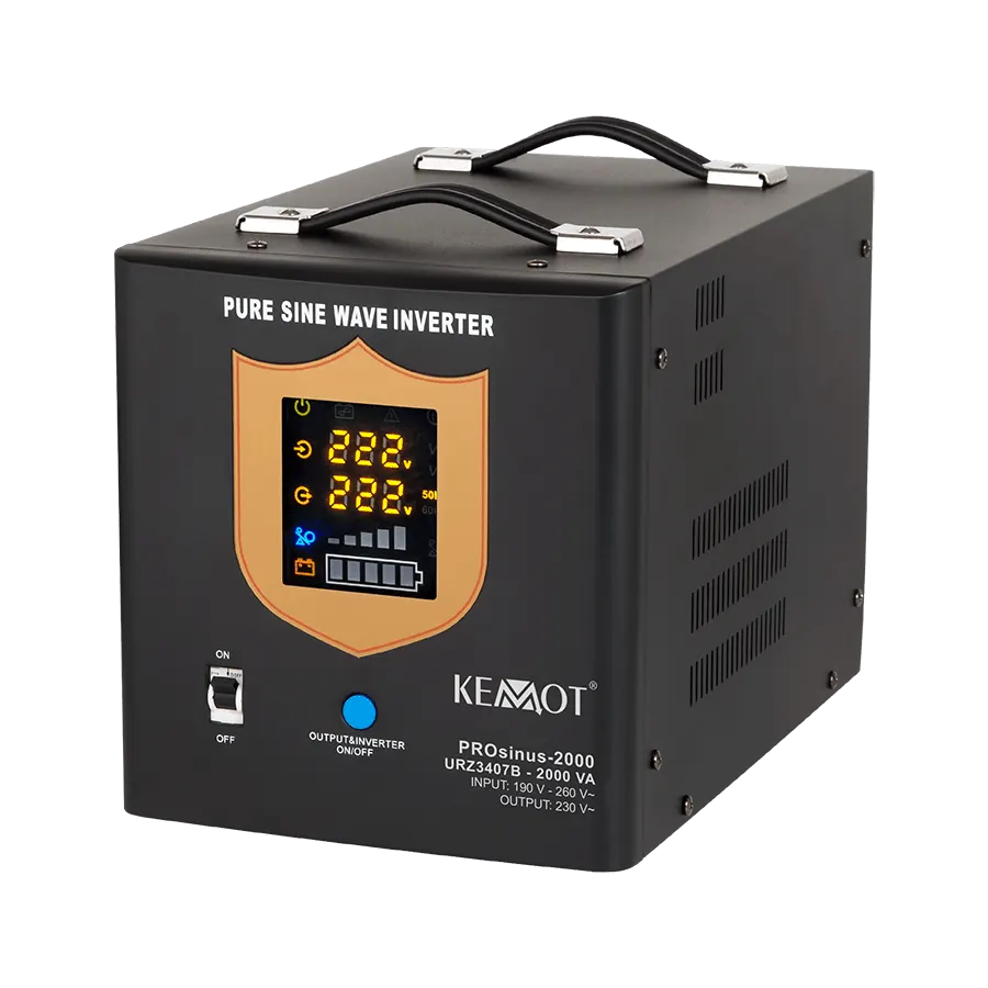 URZ3407B Szinuszos szünetmentes tápegység, fekete, 12V 1200W(akkumulátor nélkül)